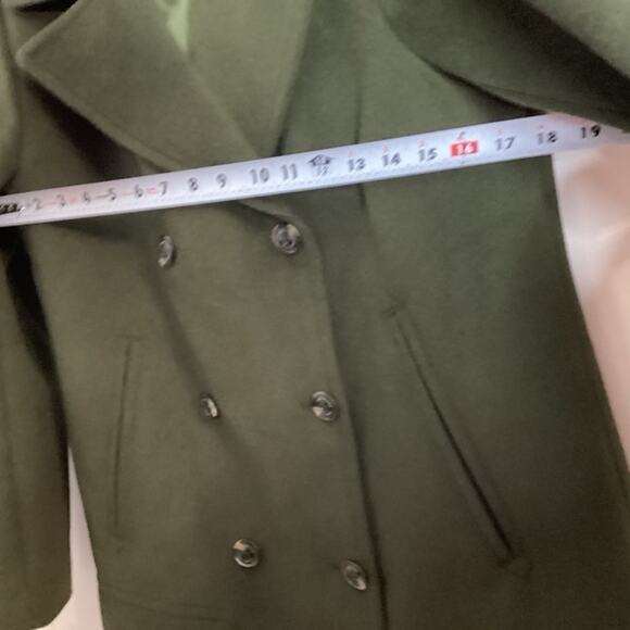 NWT Kenneth Cole Pea Coat- Size Medium Womens -Wool-Blend - Olive green - Picture 8 of 8